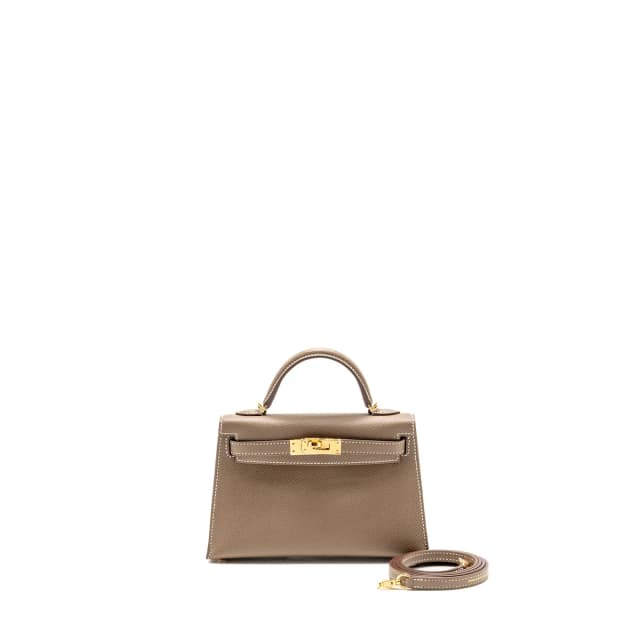 Hermès Mini Kelly Epsom Etoupe GHW Stamp U in Taupe Epsom leather from EMIER, photo 1 of 1