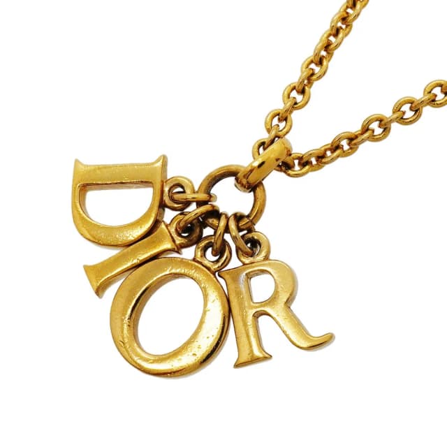 Dior Necklace Logo Gold Plated in Gold from The Reluxe, photo 1 of 1