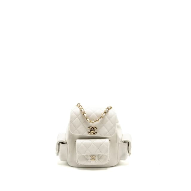 Chanel 23K Triple Pocket Mini Backpack Caviar White LGHW (Microchip) in White Caviar leather from EMIER, photo 1 of 1
