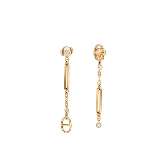 Hermès Chaine D’ancre Chaos Earrings Rose Gold Diamonds in Pink from EMIER, photo 1 of 1