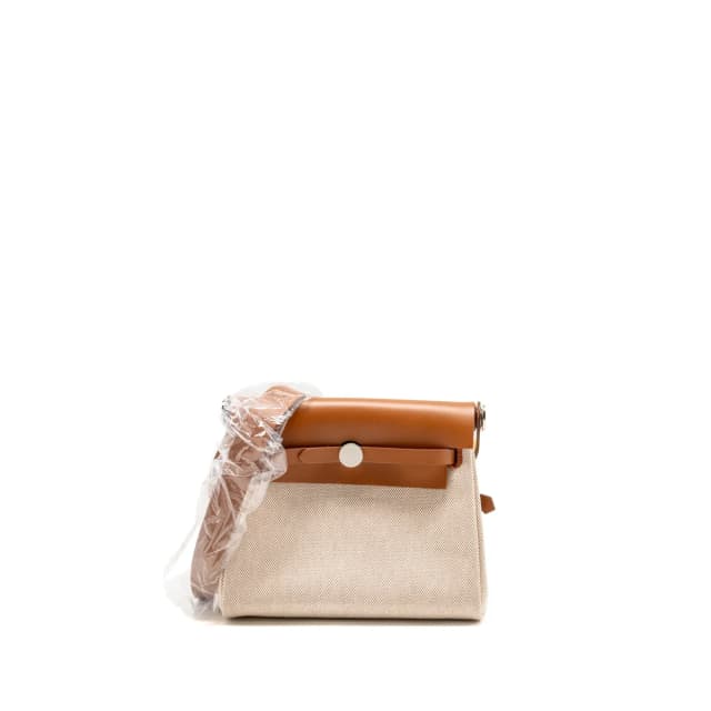 Hermès Herbag Mini Canvas/Hunter Leather ECRU-BEIGE/FAUVE SHW Stamp K in Beige Canvas from EMIER, photo 1 of 1
