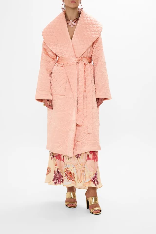 Camilla eBoutique QUILTED LONG WRAP COAT BLOSSOMS AND BRUSHSTROKES, image 1 of 1 from CAMILLA