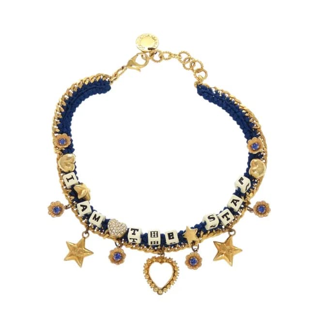 Dolce & Gabbana I Am the Star Metal Blue Gold Choker & Necklace in Blue from The Reluxe, photo 1 of 1