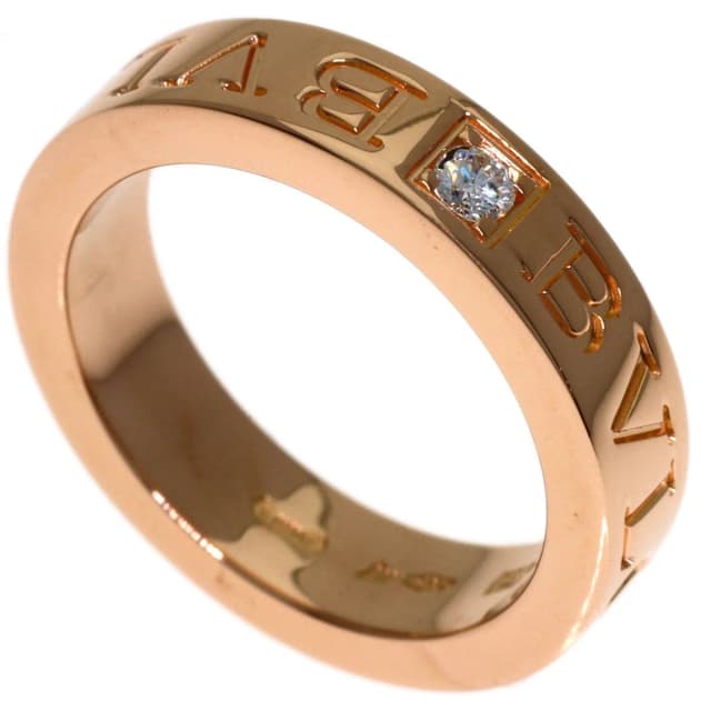 Bvlgari Double Logo Diamond Ring 18K Pink Gold in Pink from The Reluxe, photo 1 of 1