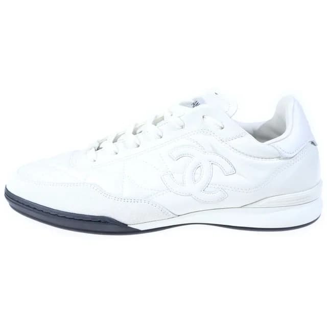 Chanel AW CC Logo Quilted Shiny Calfskin Locut Sneakers in Calfskin from The Reluxe, photo 1 of 1