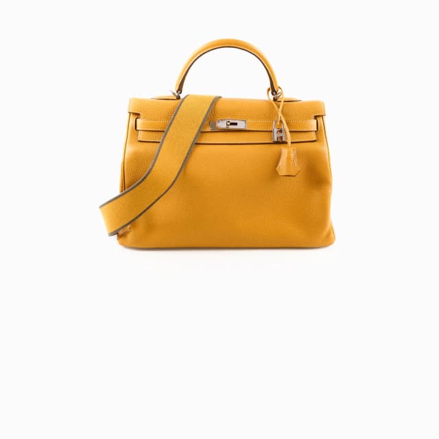 Hermès Kelly 35 Clemence Moutarde- P Square in Clemence leather from The Purse Affair, photo 1 of 1