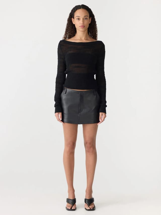 Bassike Textured Long Sleeve Top, image 1 of 1 from bassike