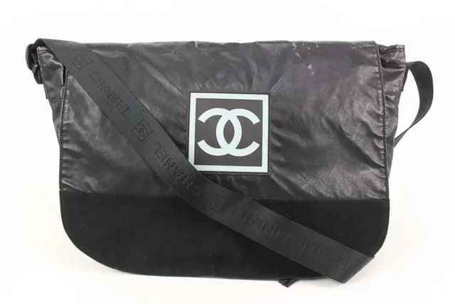 Chanel XL Black Sports Logo Messenger Bag in Black from Bagriculture, photo 1 of 1