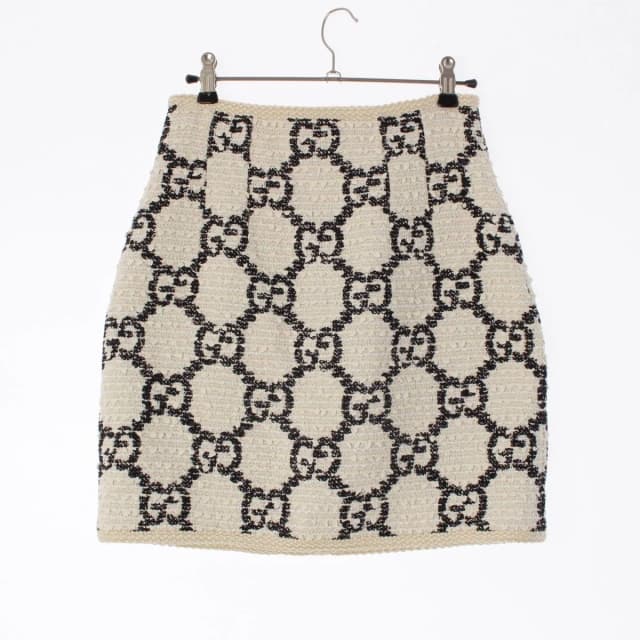 Gucci Tweed GG Jacquard Skirt White Black 36 in Black Tweed from The Reluxe, photo 1 of 1