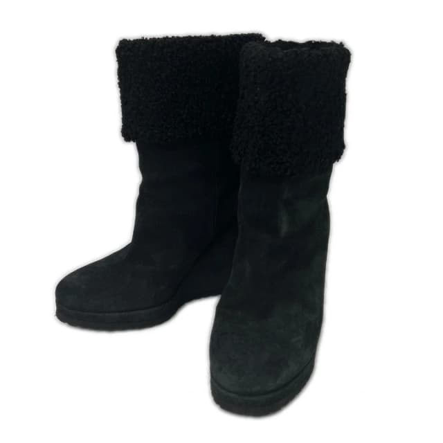 Moncler F-shearling Suede Metal Logo Short Boots in Suede from The Reluxe, photo 1 of 1