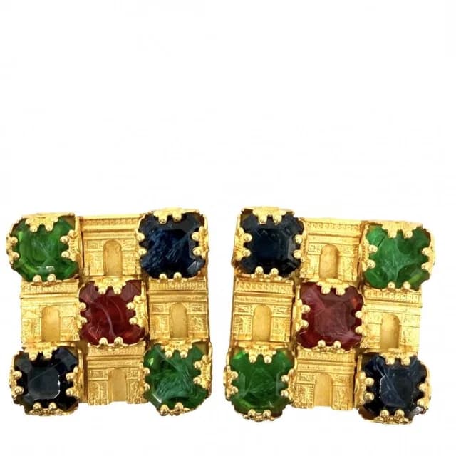 Celine Earrings Arc de Triomphe Square Vintage Stone from The Reluxe, photo 1 of 1
