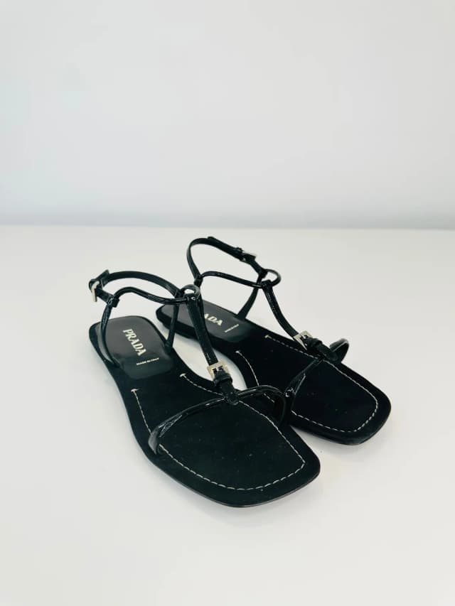 Prada Patent Leather Sandals - Size 37 in Patent leather from Edit Second Hand, photo 1 of 1