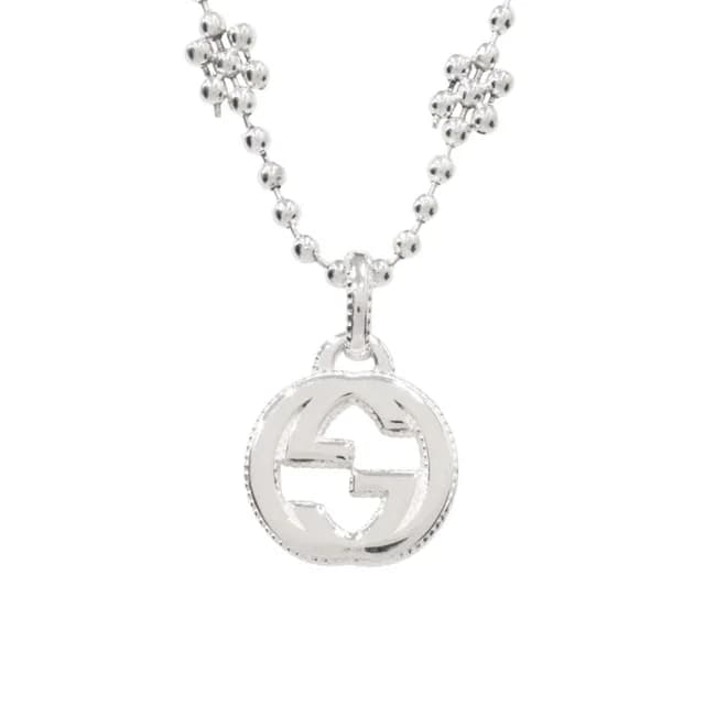 Gucci Interlocking G Flower Motif Necklace Silver in Silver from The Reluxe, photo 1 of 1