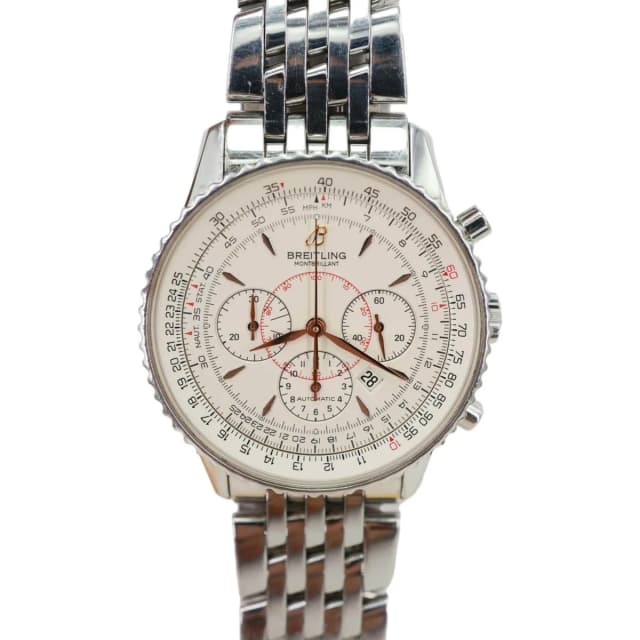 Breitling Montbrillant Navitimer Chronograph Automatic Stainless Steel Off White Dial Watch A41370 in White from Dallas Designer Handbags, photo 1 of 1