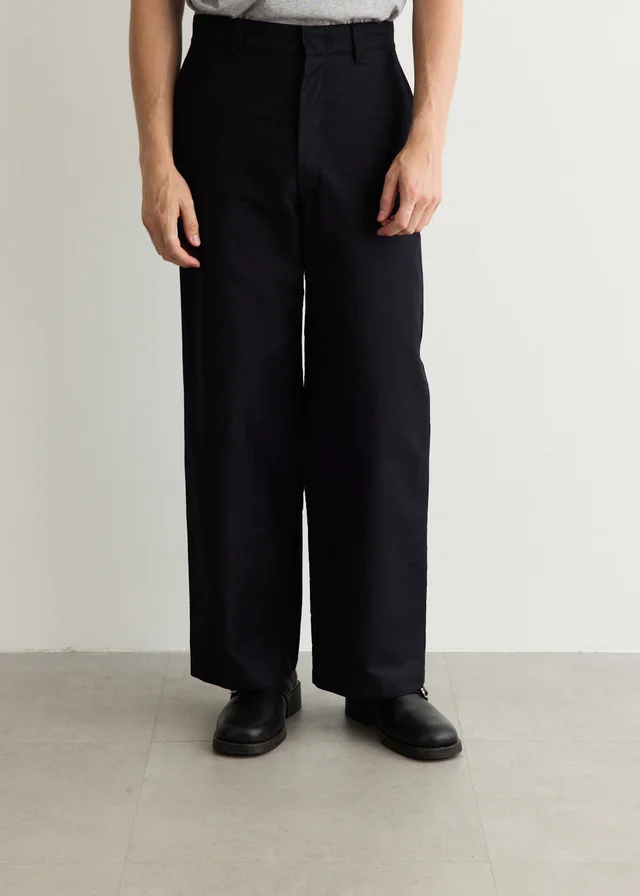 Lemaire Wide Workwear Pants in URCHIN, image 1 of 1 from Incu