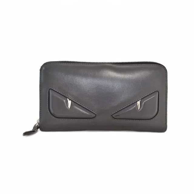 Fendi Bug's Eye Round Zip Wallet Gray in Grey Leather from The Reluxe, photo 1 of 1