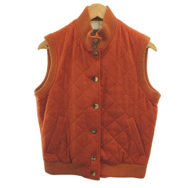 Loro Piana Cashmere Knit Vest Orange Lining Check Pattern Quilted Top M in Orange Cashmere from The Reluxe, photo 1 of 1