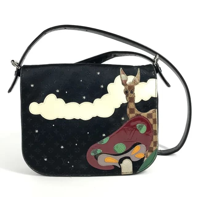 Louis Vuitton Shoulder Bag Comte de Fe Musette Satin Canvas Black in Black Canvas from The Reluxe, photo 1 of 1