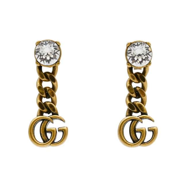Gucci GG Crystal Drop Earrings from Clotheshorse Anonymous, photo 1 of 1
