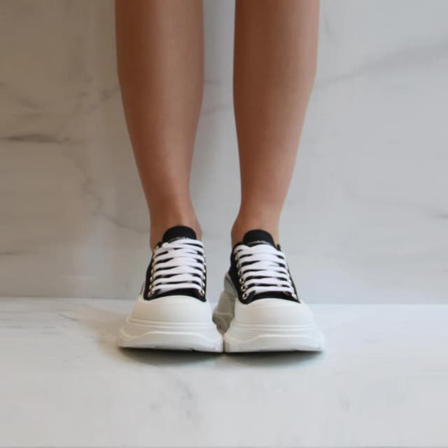 Alexander McQueen Tread Sneaker, Black/White, image 1 of 1 from Cultstatus