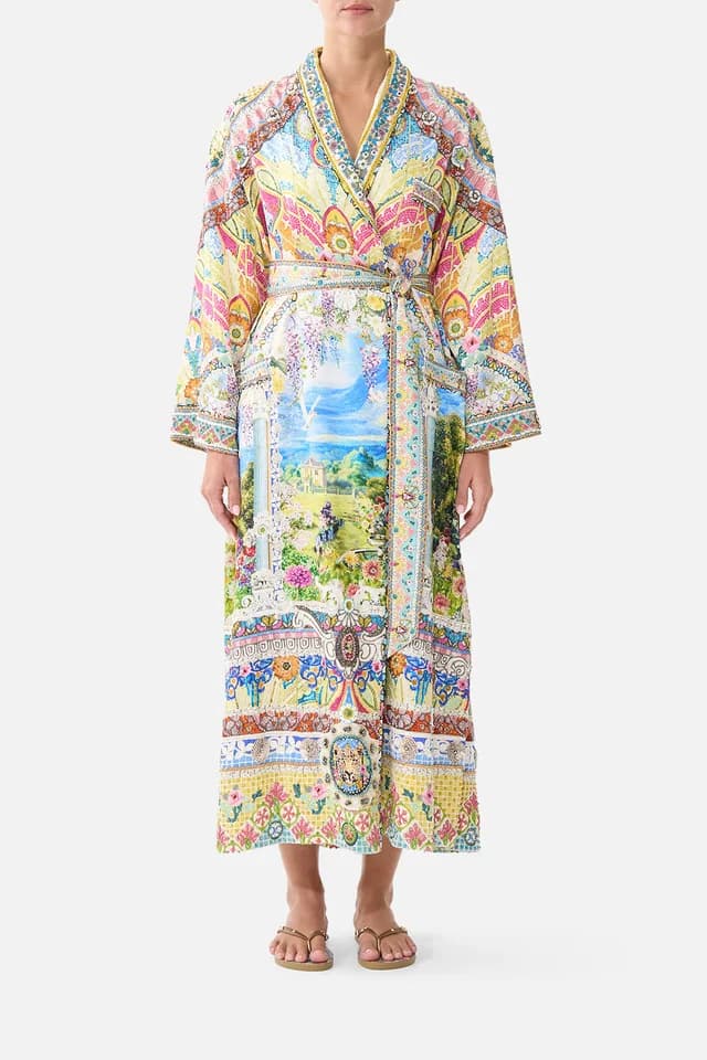 Camilla eBoutique LONG ROBE WITH FLARED SLEEVE NAVÀS NOUVEAU, image 1 of 1 from CAMILLA