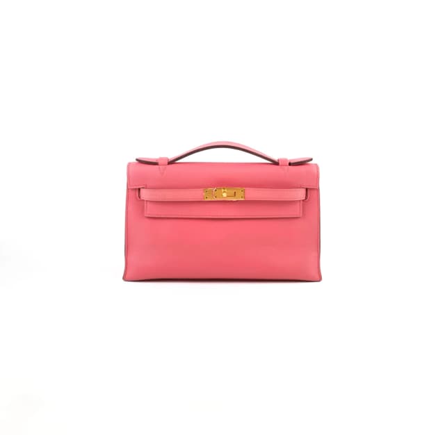Hermès Kelly Pochette (Colour Repaired) Rose Azalee Swift - 2017 in Pink Swift leather from The Purse Affair, photo 1 of 1