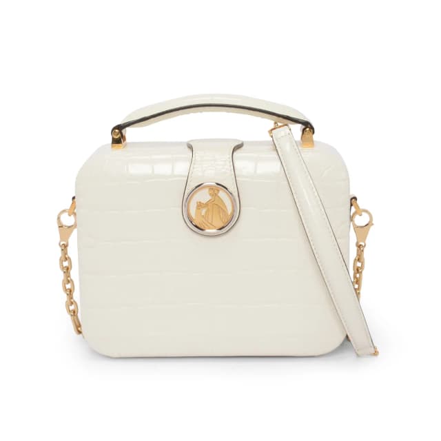 Lanvin Croc Embossed Bento Box Top Handle Bag in White Crocodile from Blue Spinach, photo 1 of 1