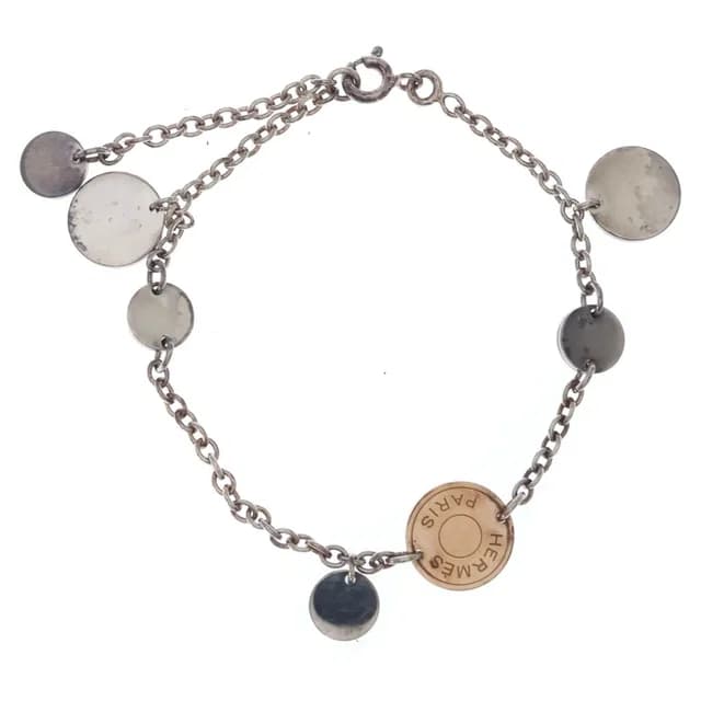 Hermès Exuri Bracelet White Gold Pink Chain in White from The Reluxe, photo 1 of 1