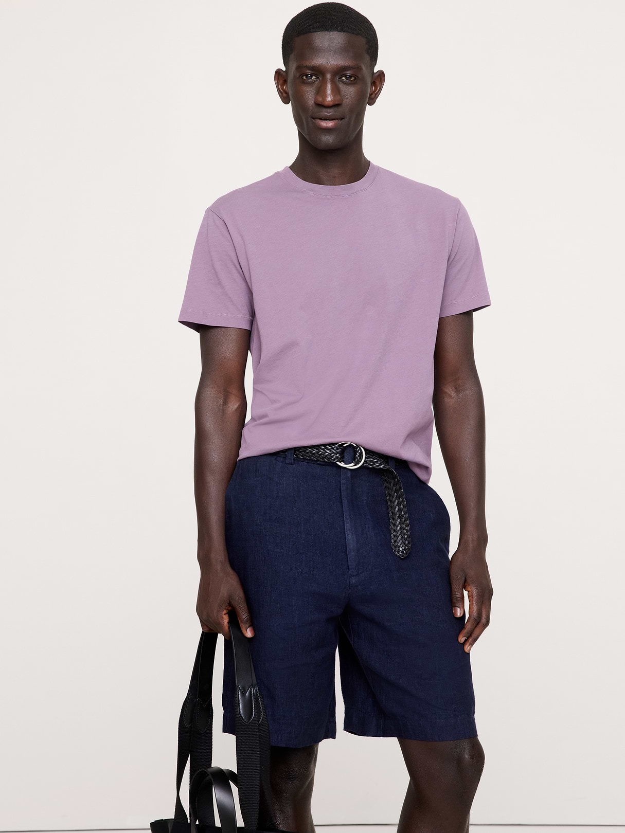 Banana Republic Lightweight Cotton Crew-Neck T-Shirt in Arctic Dusk Purple, image 1 of 1 from Banana Republic (Canada)