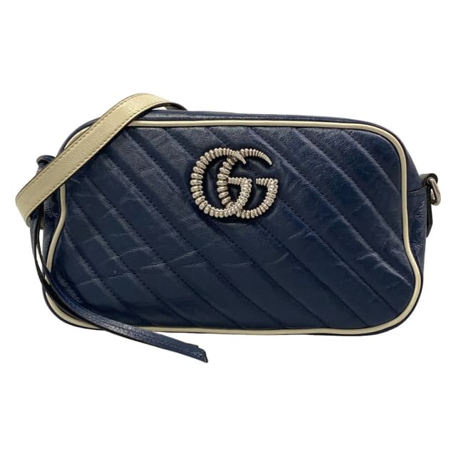Gucci Shoulder Bag GG Marmont Navy Leather in Navy Leather from The Reluxe, photo 1 of 1