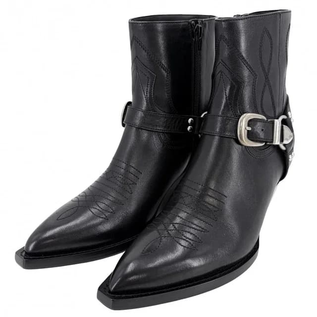 Celine Boots Moon Short Shoes Leather Black Silver 39 in Black Leather from The Reluxe, photo 1 of 1