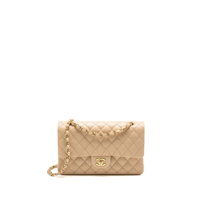 Chanel Medium Classic double Flap Bag Lambskin Beige GHW in Beige Lambskin from EMIER, photo 1 of 1