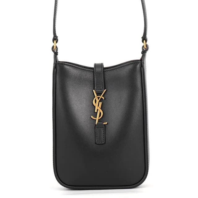 Saint Laurent Shoulder Bag Mini Vertical Calf Leather Black in Black Calfskin from The Reluxe, photo 1 of 1
