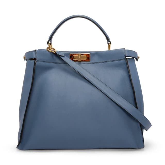 Fendi Large Peekaboo Bag in Light Blue & Tortoiseshell Calfskin from Blue Spinach, photo 1 of 1