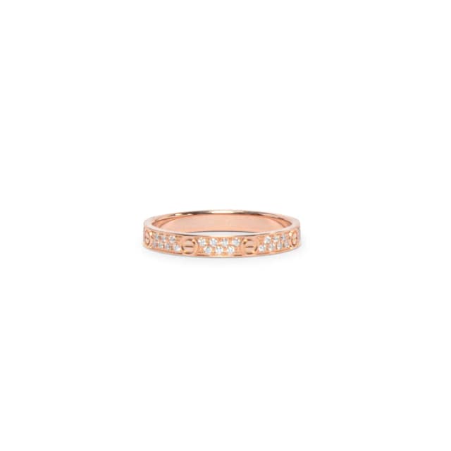 Cartier Rose Gold & Pave Diamond Mini Model Love Ring in Pink from Blue Spinach, photo 1 of 1