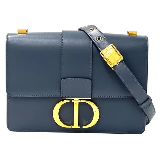 Dior Shoulder Bag Leather Blue Gold Compact Small in Blue Leather from The Reluxe, photo 1 of 1