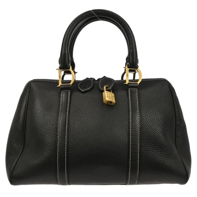 Dior Medium Black Grained Leather Boston Bag in Black Caviar leather from Blue Spinach, photo 1 of 1