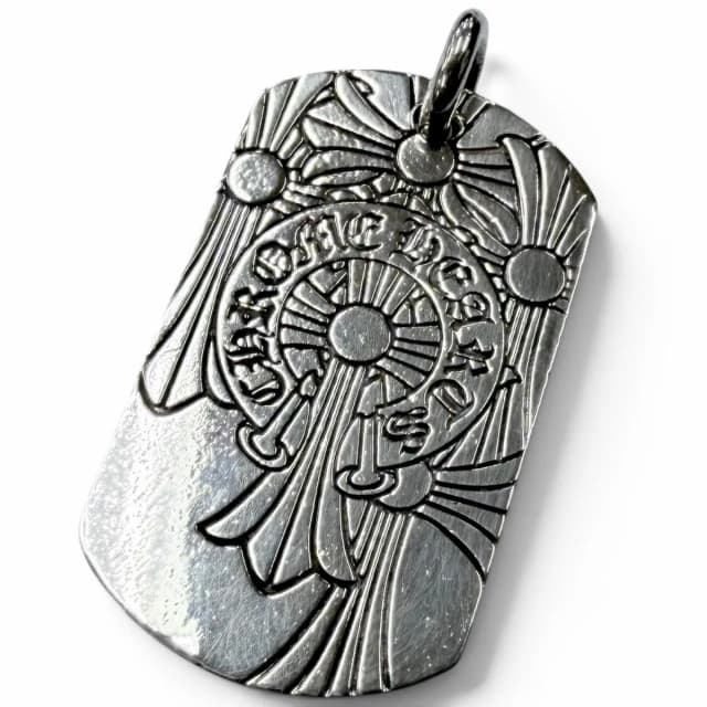 Chrome Hearts God Bless Large Dog Tag Pendant God Top Silver in Silver from The Reluxe, photo 1 of 1