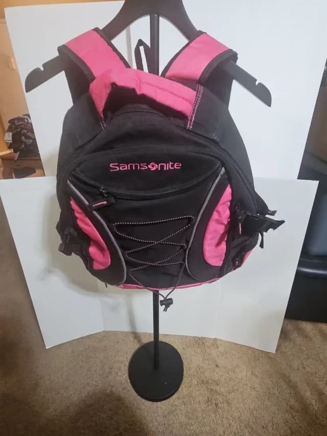 Samsonite And Pink Bungee Backpack in black Nylon from Poshmark, photo 1 of 1