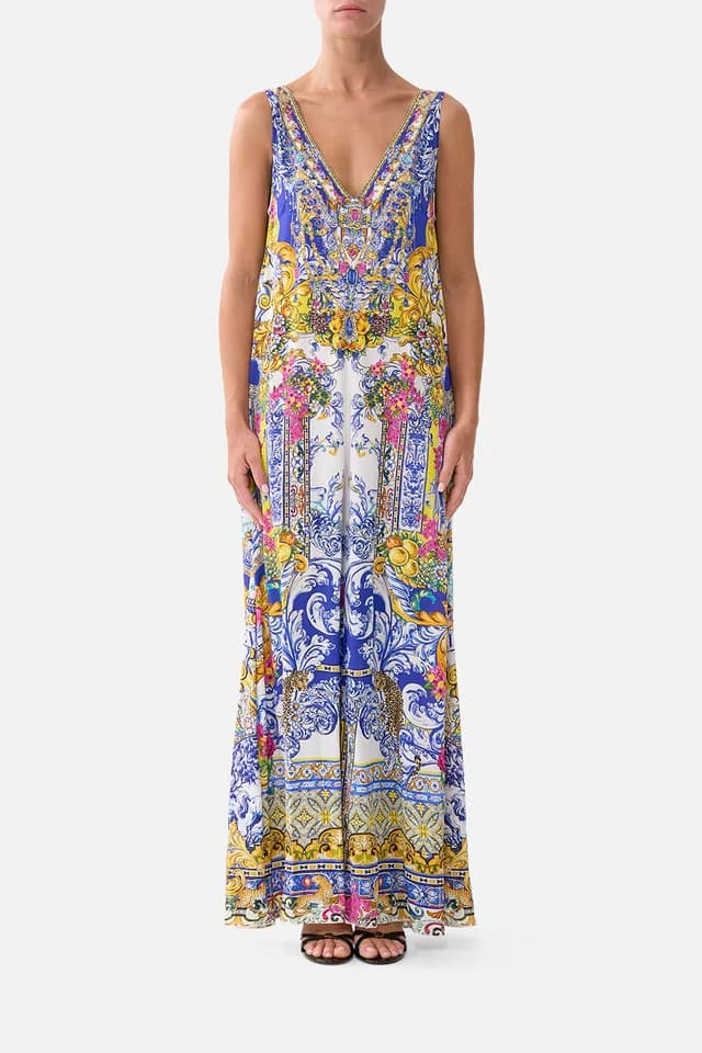 Camilla eBoutique V NECK FLARED JUMPSUIT ESPAÑA NIRVANA, image 1 of 1 from CAMILLA