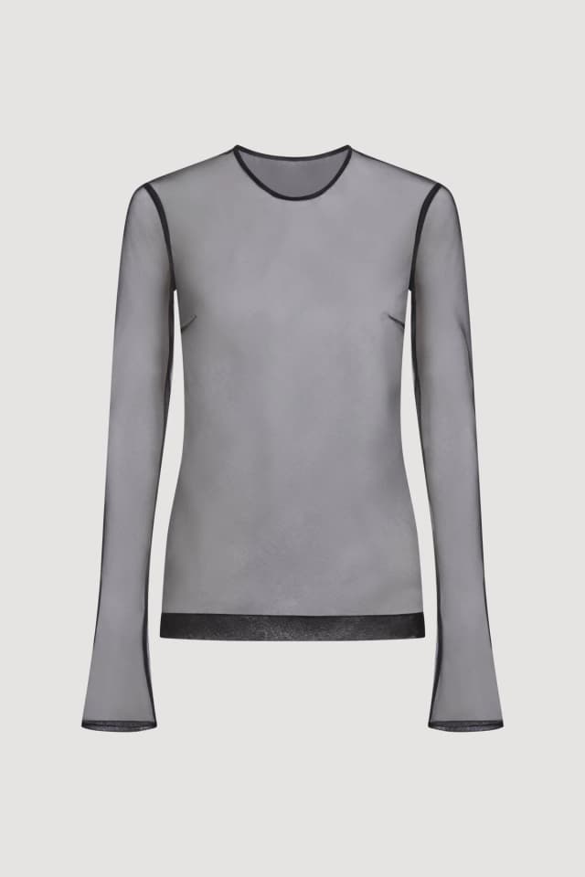 AJE Chancer Long Sleeve Top in BLACK, image 1 of 1 from Aje