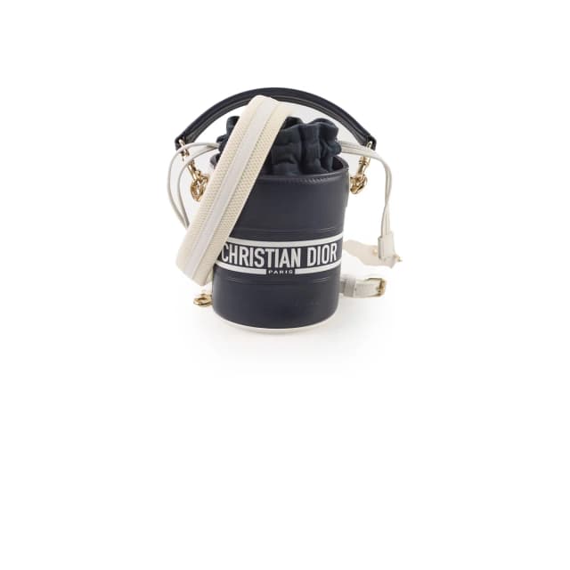 Dior Micro Bucket Bag Navy/White in White Calfskin from The Purse Affair, photo 1 of 1
