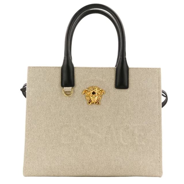 Versace la Medusa Canvas 2-Way Tote Bag Kinari Black in Black Canvas from The Reluxe, photo 1 of 1