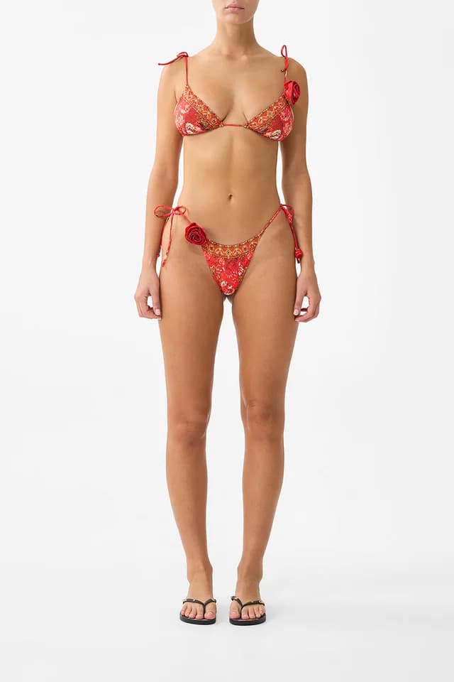 Camilla eBoutique DIP WAIST SKIMPY BIKINI BOTTOM WITH ROSETTES OLÉ OLÉ, image 1 of 1 from CAMILLA