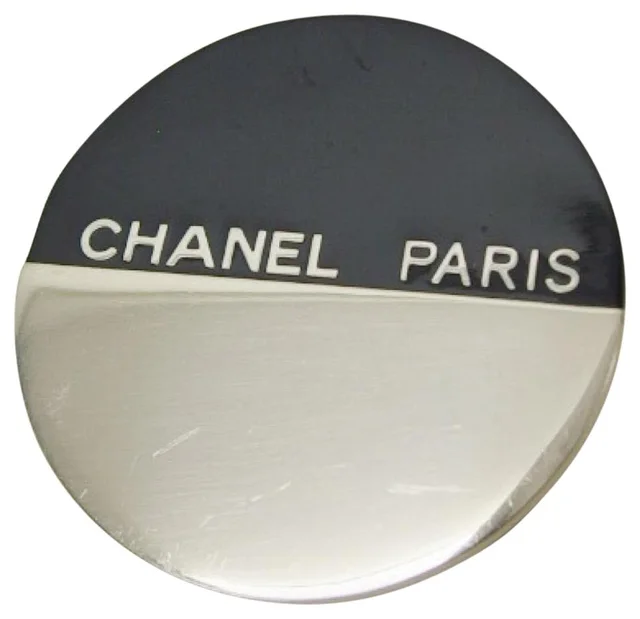 Chanel 00a Black x Silver Round Pin Brooch CC Logo in Black from Bagriculture, photo 1 of 1
