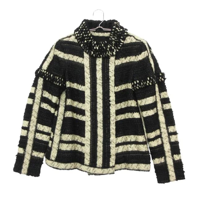 Chanel Jacket Short Length Tweed Border Stripe Black in Black Tweed from The Reluxe, photo 1 of 1