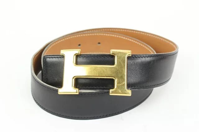 Hermès Black x Brown x Gold 32mm Reversible H Logo Belt Kit in Black from Bagriculture, photo 1 of 1