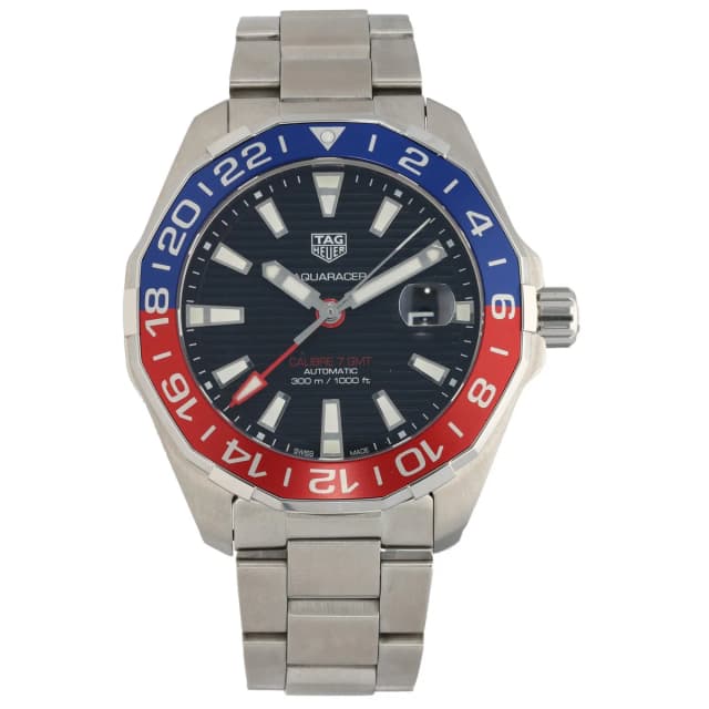 TAG Heuer Aquaracer GMT WAY201F 43mm Stainless Steel Watch from H&T, photo 1 of 1