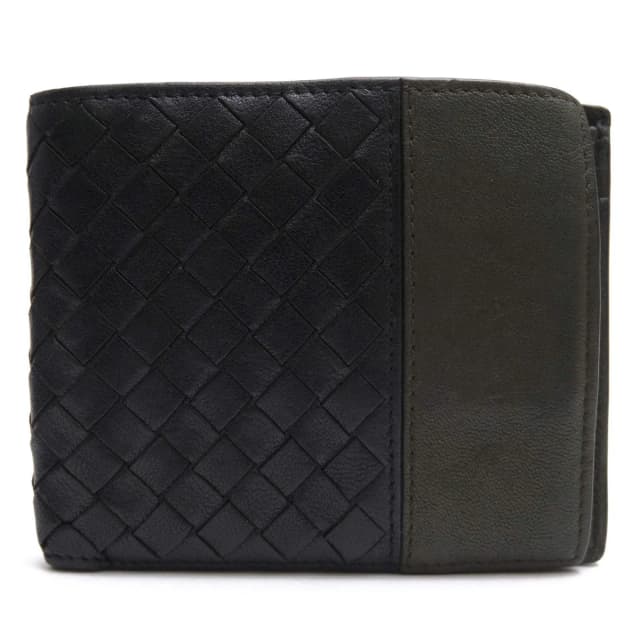 Bottega Veneta Wallet Leather Olive Khaki Bicolor Coin Purse Bifold Mesh in Green Leather from The Reluxe, photo 1 of 1