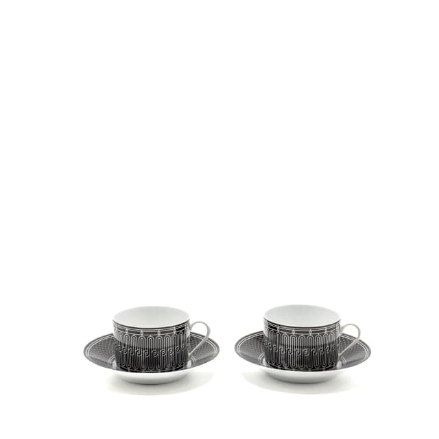 Hermès H Deco Breakfast Cup and Saucer Black/White (Sell In A Set) in Black from EMIER, photo 1 of 1